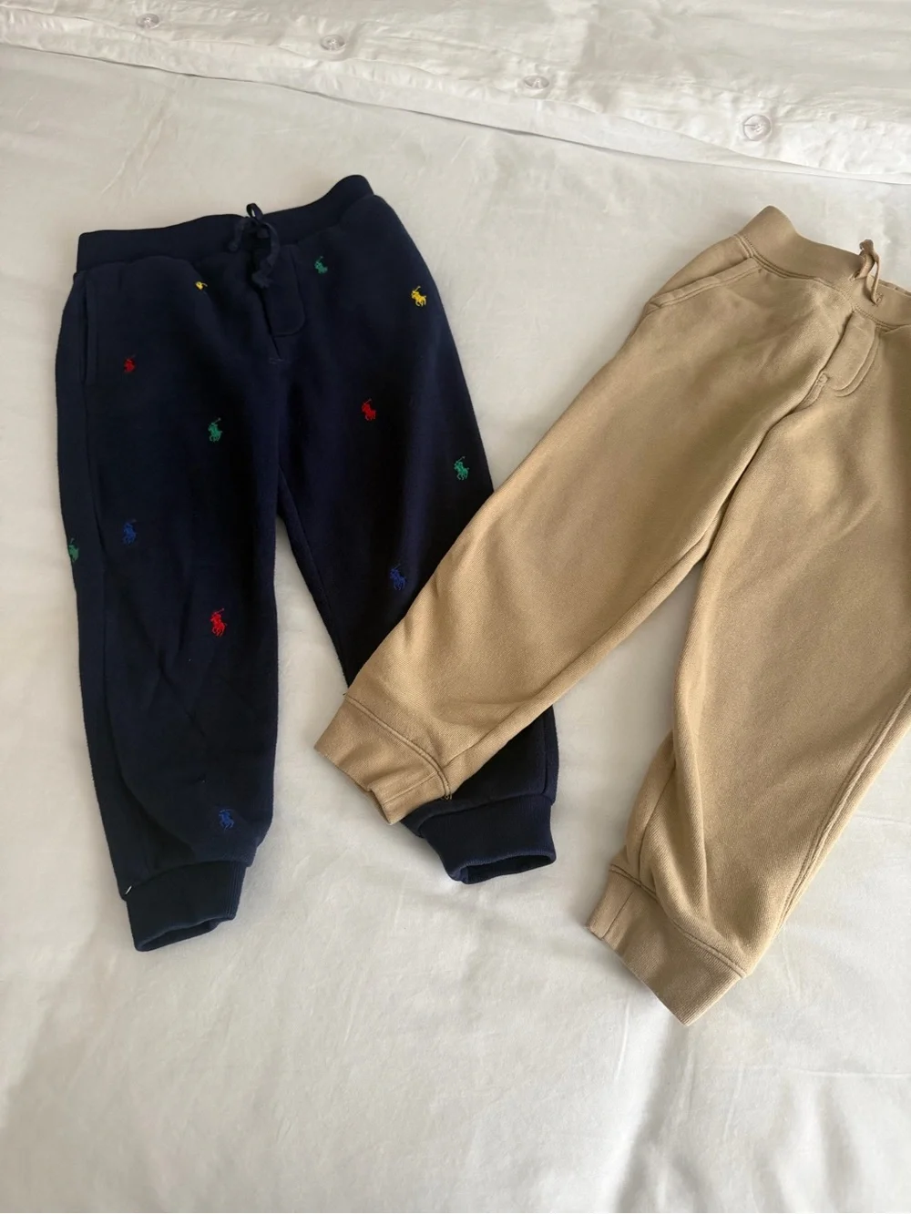 Polo by Ralph Lauren Tan Sweatpant & Navy Embroidered Jogger Set